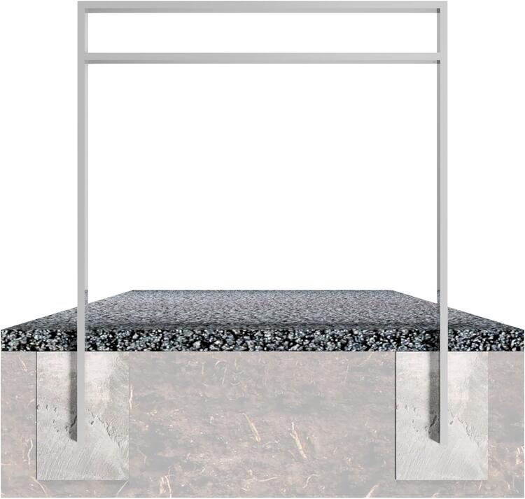 Anlehnbügel/Absperrbügel ′Spiekeroog′ 80 x 20 mm, H 800 mm, mit Querholm (kurzer Abstand), zum