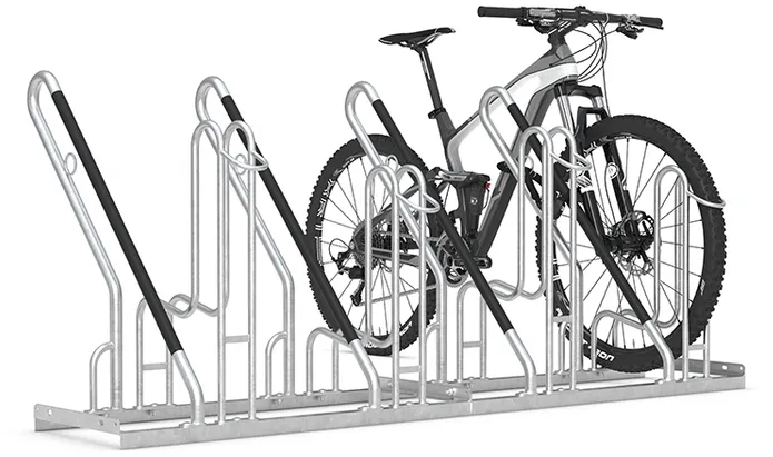 Anwendungsbeispiel: Fahrradständer Anlehnparker Typ 4700 XBF, 4 Stellplätze (Art. 4704xbf)