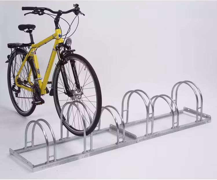 Fahrradständer Bogenparker Typ 5000, einseitige Radeinstellung 90° - Anwendungsbeispiel: Fahrradständer Bogenparker Typ 5000