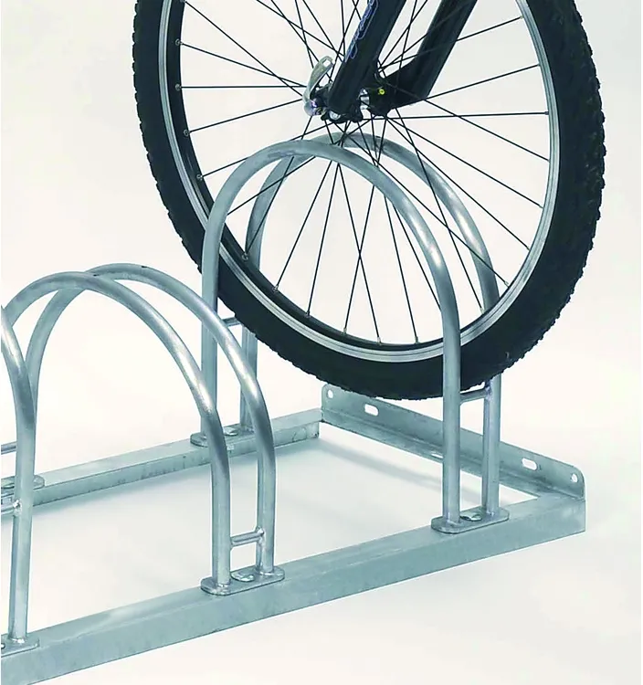 Fahrradständer Bogenparker Typ 5000, einseitige Radeinstellung 90° - Detailansicht: Radeinstellung