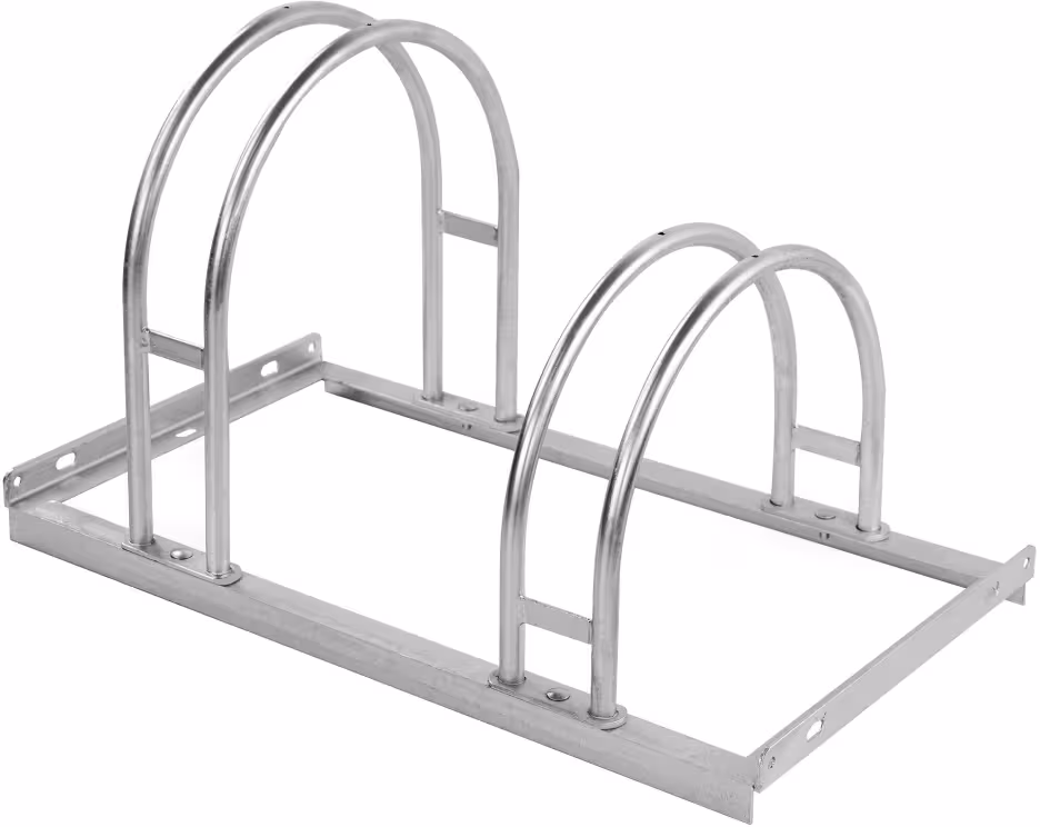 Fahrradst&auml;nder LUNA, bis 64 mm Reifenbreite, ein- und zweiseitiges Einstellen, Stahl, feuerverzinkt, Rundrohrb&uuml;gel &oslash; 18 mm