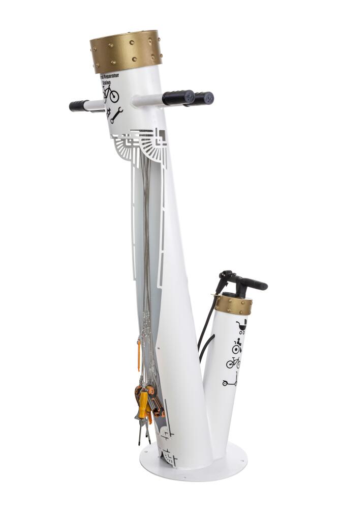 Fahrrad-Servicestation Modell BM2028, zum Aufd&uuml;beln, feuerverzinkt, Retro Stil