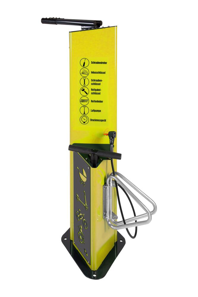 Fahrrad-Servicestation Modell BM3021, mit Fahrradst&auml;nder, zum Aufd&uuml;beln, versch. Farben