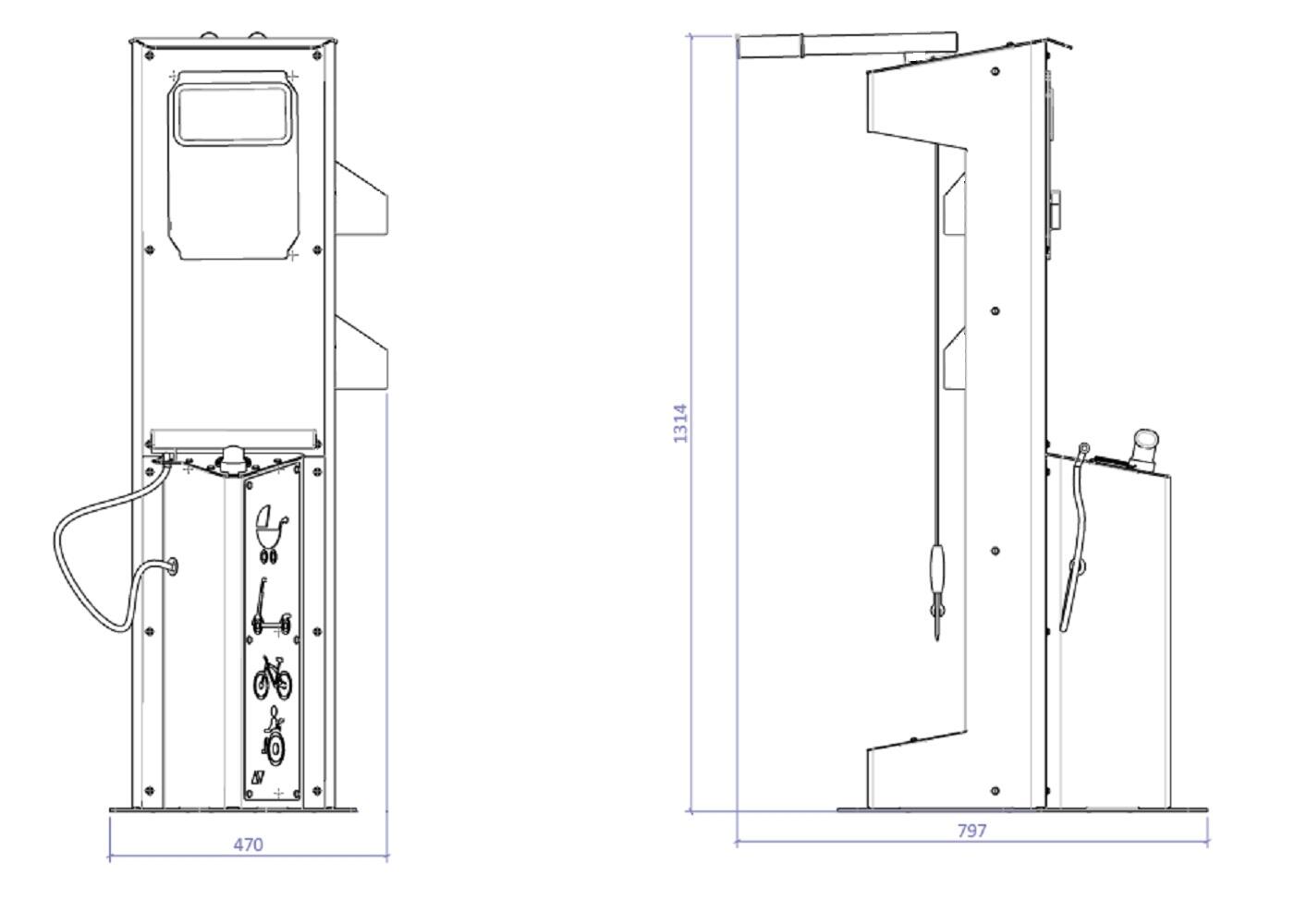 Fahrrad-Servicestation Modell BM3024, Ladestation, zum Aufd&uuml;beln, versch. Farben