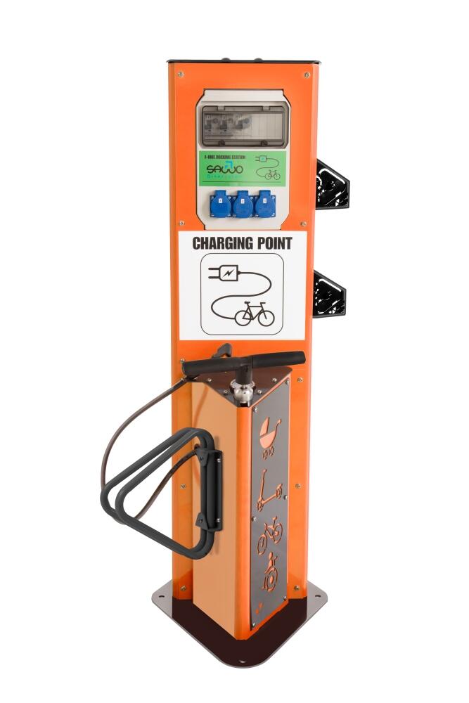 Fahrrad-Servicestation Modell BM3025, Ladestation, mit Fahrradst&auml;nder, zum Aufd&uuml;beln, versch. Farben