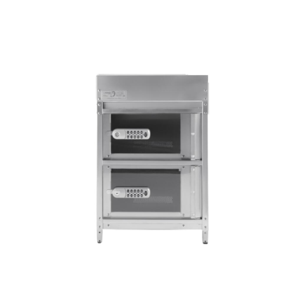 Ladeschrank f&uuml;r Fahrradbatterien und Elektrokleinger&auml;te mit transparenten T&uuml;ren