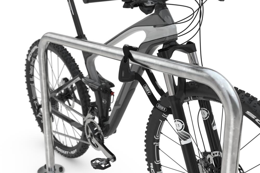 Anlehnbügel/Absperrbügel ′Typ 9100′ ø 48 mm aus Stahl, Höhe 800 mm - Modellbeispiel: Anlehnbügel -Typ 9100- (Art. 9110)