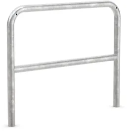 Anlehnbügel/Absperrbügel ′Typ 9200′ ø 48 mm aus Stahl, Höhe 800 mm, mit Querholm - Modellbeispiel: Anlehnbügel/ Absperrbügel -Typ 9200- mit ...