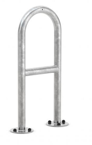 Modellbeispiel: Anlehnbügel -Typ 9500- mit Querholm, ø 48 mm aus Stahl, Breite 350 mm (Art. 9521)