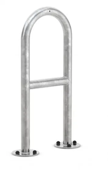 Modellbeispiel: Anlehnbügel -Typ 9500- mit Querholm, ø 48 mm aus Stahl, Breite 350 mm (Art. 9521)