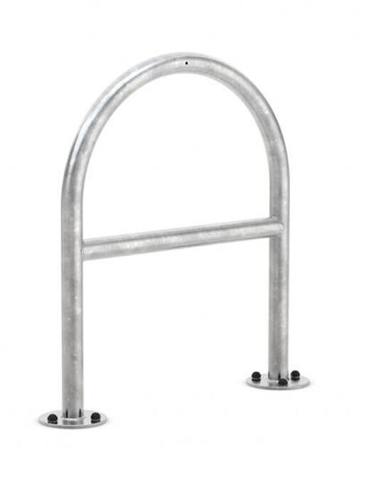 Modellbeispiel: Anlehnbügel -Typ 9500- mit Querholm, ø 48 mm aus Stahl, Breite 650 mm (Art. 9531)