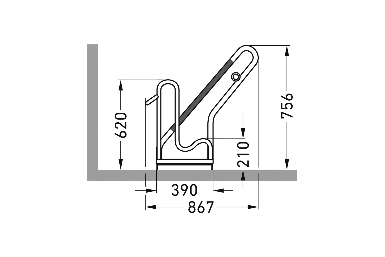 Anlehnparker &prime;4801 XXBF&prime; einseitig