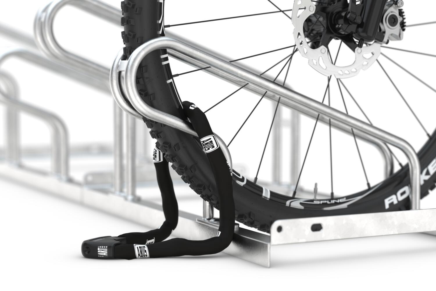 Bügelparker einseitig oder zweiseitig, Radabstand 350 o. 390 mm, 8, 10 o. 20 Stellplätze