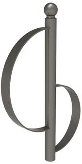 Anlehnbügel 'Province' aus Stahl, Höhe 1000 mm, zum Einbetonieren, Kugel- oder Flachkopf