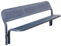 Sitzbank -Time- mit Rückenlehne, Stahl, Sitz- und Rückenfläche aus Stahlblech, zum Einbetonieren