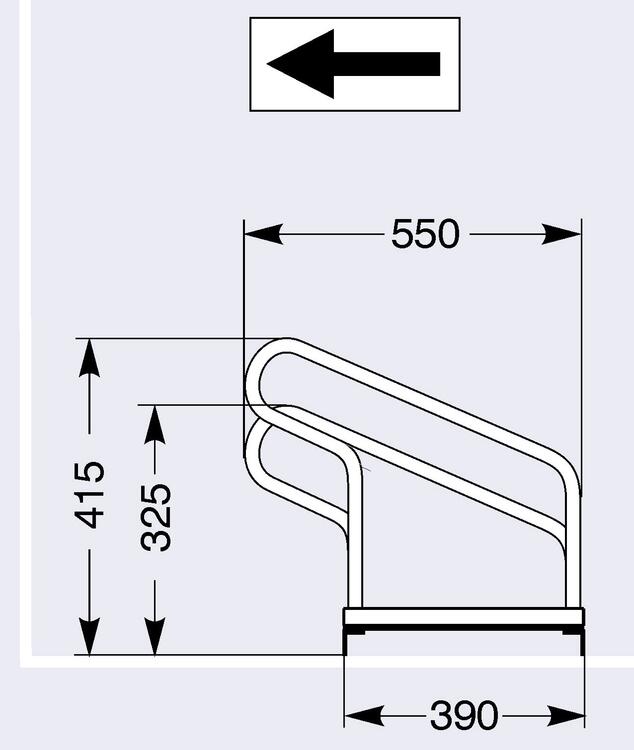 Fahrradständer Typ 2000 und Typ 2000BF, einseitige Radeinstellung, verschraubt, 90° - Technische