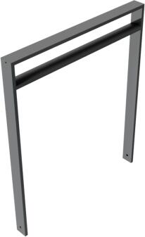 Anlehnbügel/Absperrbügel 'Spiekeroog' 80 x 20 mm, H 800 mm, mit Querholm (kurzer Abstand), zum