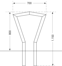 Technische Zeichnung: Anlehnbügel -Coppa- (Art. 35706)