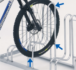Detailansicht: Fahrradständer Standparker Typ 4000 optimierte Standsicherheit Extrem hohe Bügelform (Art. 4056)