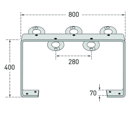 Technische Ansicht: Scooter-Parker -Five-, aus Stahl, 5 Einstellplätze (Art. 39248)