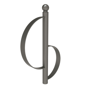 Anlehnbügel -Province- aus Stahl, Höhe 1000 mm, zum Einbetonieren, Kugel- oder Flachkopf