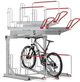 Doppelstockparker 'Lindau II' einseitig mit 500 mm Radabstand und Gasdruckfedern