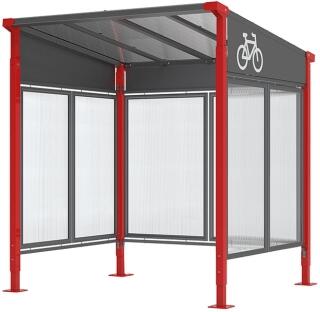 Modellbeispiel: Fahrradüberdachung -Milano- Grundfeld mit Rück- u. Seitenwänden (37659) auf Anfrage: