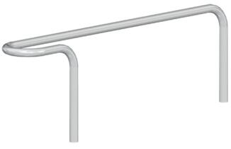 Anlehnbügel/Einzelparker 'Föhr' Ø 42 mm aus Stahl, Höhe über Flur 450 mm, zum Einbetonieren