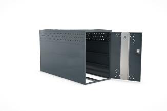 BikeBox 1 G, Flachdach, aus Stahlblech, modulare Bauweise