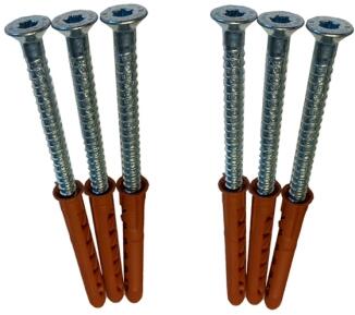 Befestigungssatz Typ 1.2VA, 6 Schrauben M10 x 100 aus Edelstahl, inkl. Kunststoffdübel