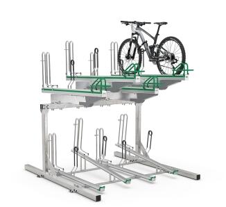 Doppelstockparker 'Lindau Profi' einseitig, 500 mm Radabstand und mit Gasdruckfedern