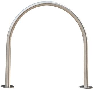 Anlehnbügel/Absperrbügel 'Bow' Ø 48 mm aus Edelstahl, zum Aufdübeln