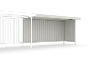 Modellbeispiel: Anbaueinheit L15 in verzinkterund in RAL 9002 beschichteter Ausführung - mit Rück-