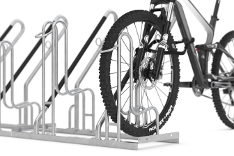 Detailansicht: Fahrradständer Anlehnparker Typ 4700 XBF, Anlehnbügel mit Anschlagschutz (Art. 4714xbf)