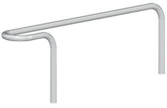 Anlehnbügel/Einzelparker 'Föhr' Ø 42 mm aus Stahl, Höhe über Flur 450 mm, zum Einbetonieren