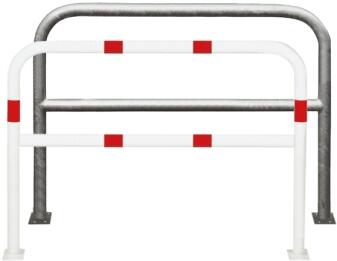 Anlehnbügel/Absperrbügel 'Sylt' Ø 60 mm aus Stahl, Höhe 1000 mm, zum Aufdübeln, mit Querholm, ohne