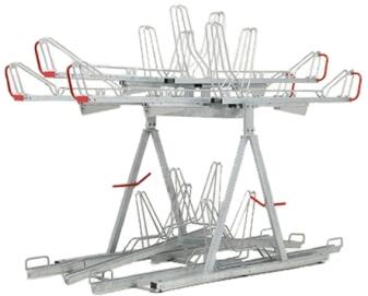 Doppelstockparker Optimus doppelseitig mit 400 mm Radabstand und Gasdruckfedern