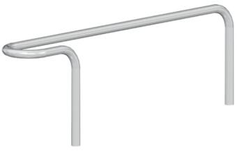 Anlehnbügel/Einzelparker Föhr Ø 42 mm aus Stahl, Höhe über Flur 450 mm, zum Einbetonieren