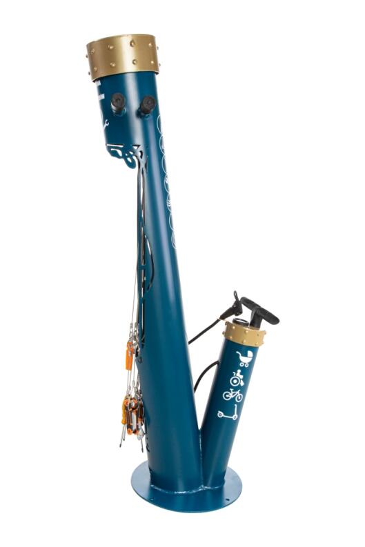 Fahrrad-Servicestation Modell BM2026, zum Aufdübeln, feuerverzinkt, Retro Stil