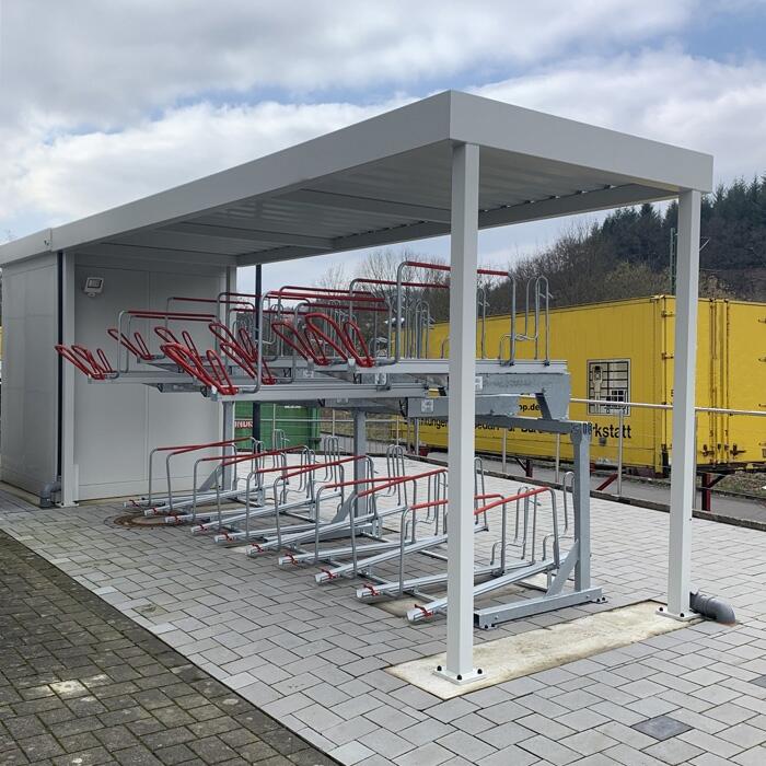 Doppelstockparker 'Lindau II' einseitig mit 500 mm Radabstand und Gasdruckfedern
