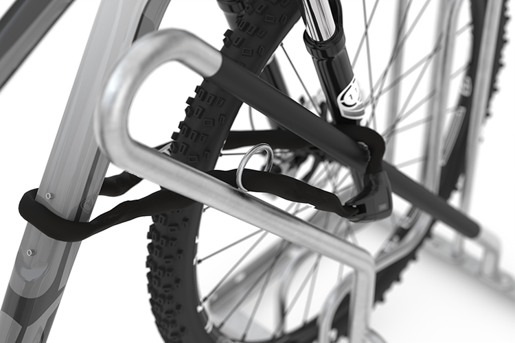 Detailansicht:  Fahrradständer Anlehnparker Typ 4700 XBF,  optimierter Diebstahlschutz (Art. 4702xbf)