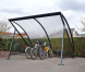Anwendungsbeispiel: Überdachungssystem -Tent-, einseitig, inkl. Fahrradständer mit 6 Einstellplätzen (Art. 22638)