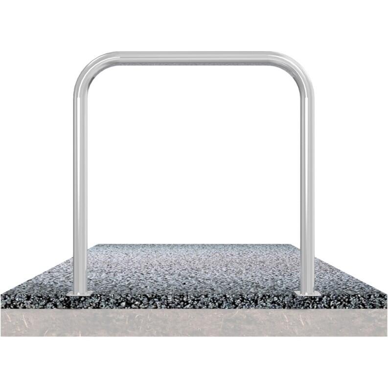 Anlehnbügel/Absperrbügel ′Sylt′ ø 60 mm aus Stahl, Höhe 1000 mm, zum Aufdübeln, ohne Farbe,