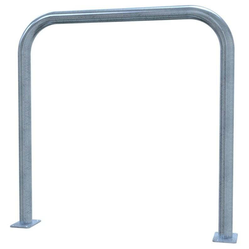 Anlehnbügel/Absperrbügel ′Sylt′ ø 60 mm aus Stahl, Höhe 1000 mm, zum Aufdübeln, ohne Farbe,