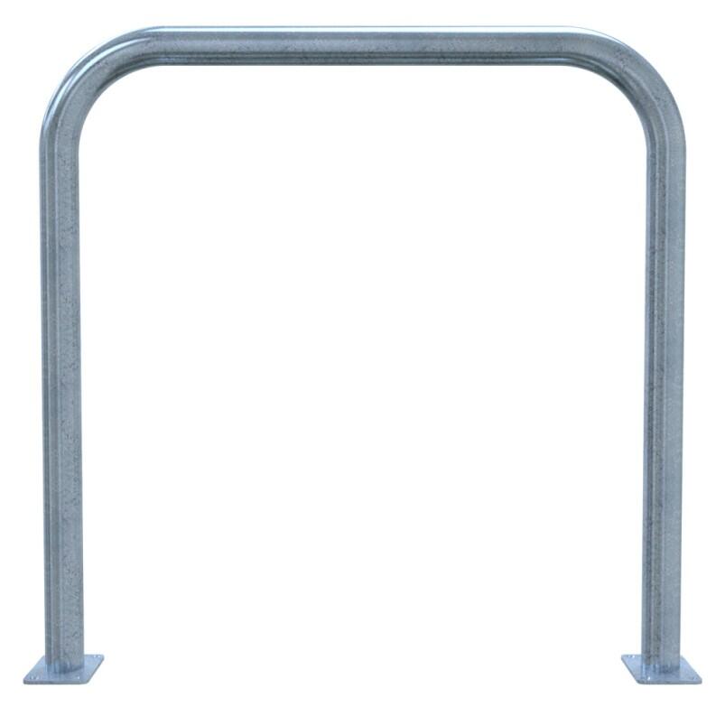 Anlehnbügel/Absperrbügel ′Sylt′ ø 60 mm aus Stahl, Höhe 1000 mm, zum Aufdübeln, ohne Farbe,