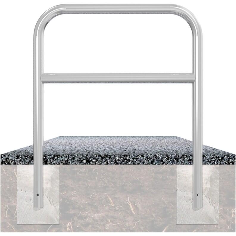 Anlehnbügel/Absperrbügel ′Sylt′ ø 60 mm aus Stahl, zum Einbetonieren, mit Querholm, ohne Farbe,