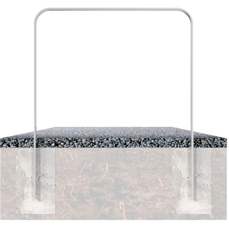 Anlehnbügel/Absperrbügel ′Baltrum′ 50 x 12 mm aus Stahl, Höhe 800 mm, zum Einbetonieren