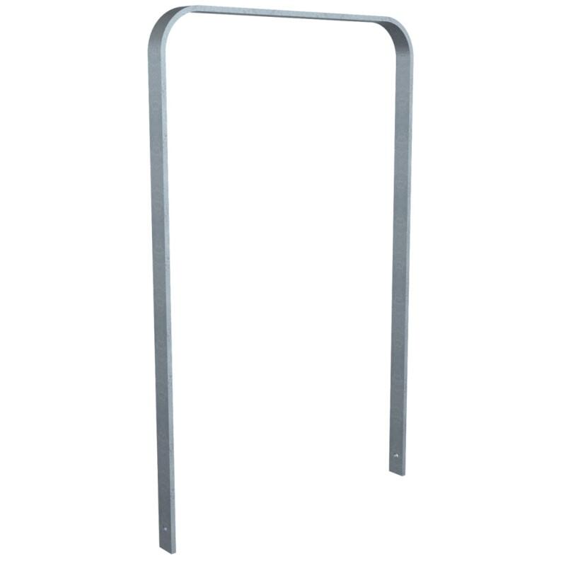 Anlehnbügel/Absperrbügel ′Baltrum′ 50 x 12 mm aus Stahl, Höhe 800 mm, zum Einbetonieren