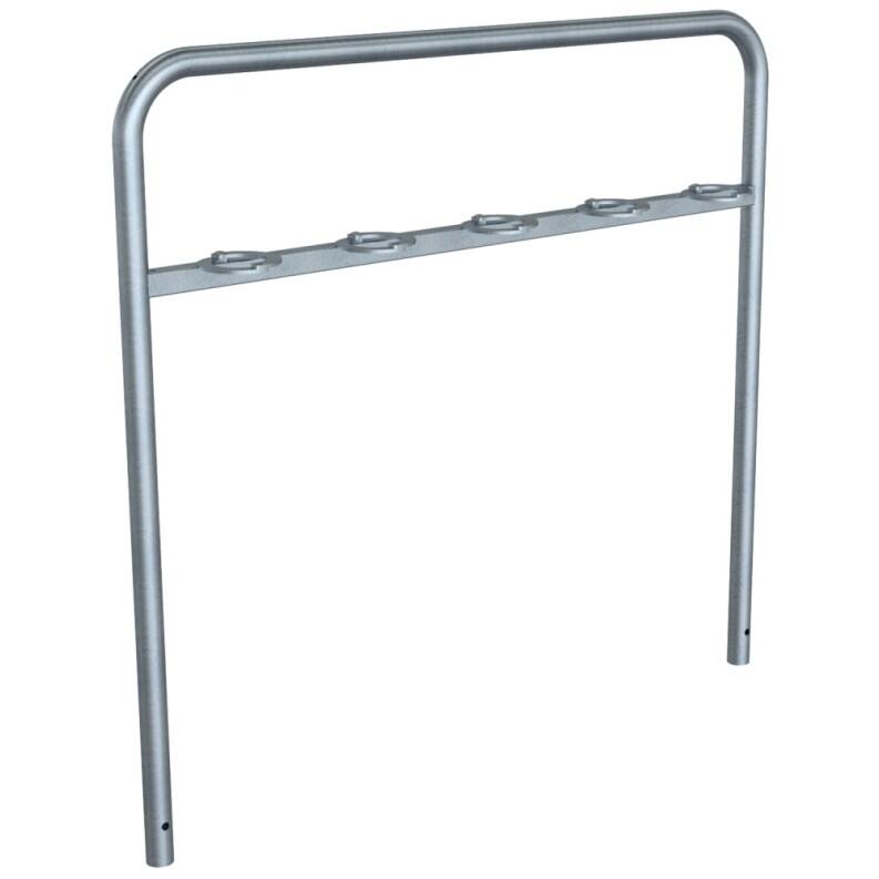 Anlehnbügel mit Querholm für Scooter/Roller, verschließbare Halteringe