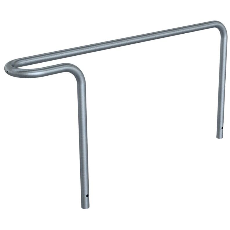 Anlehnbügel/Einzelparker ′Föhr′ ø 42 mm aus Stahl, Höhe über Flur 450 mm, zum Einbetonieren
